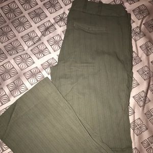 Hunter green w black n white stripe slacks